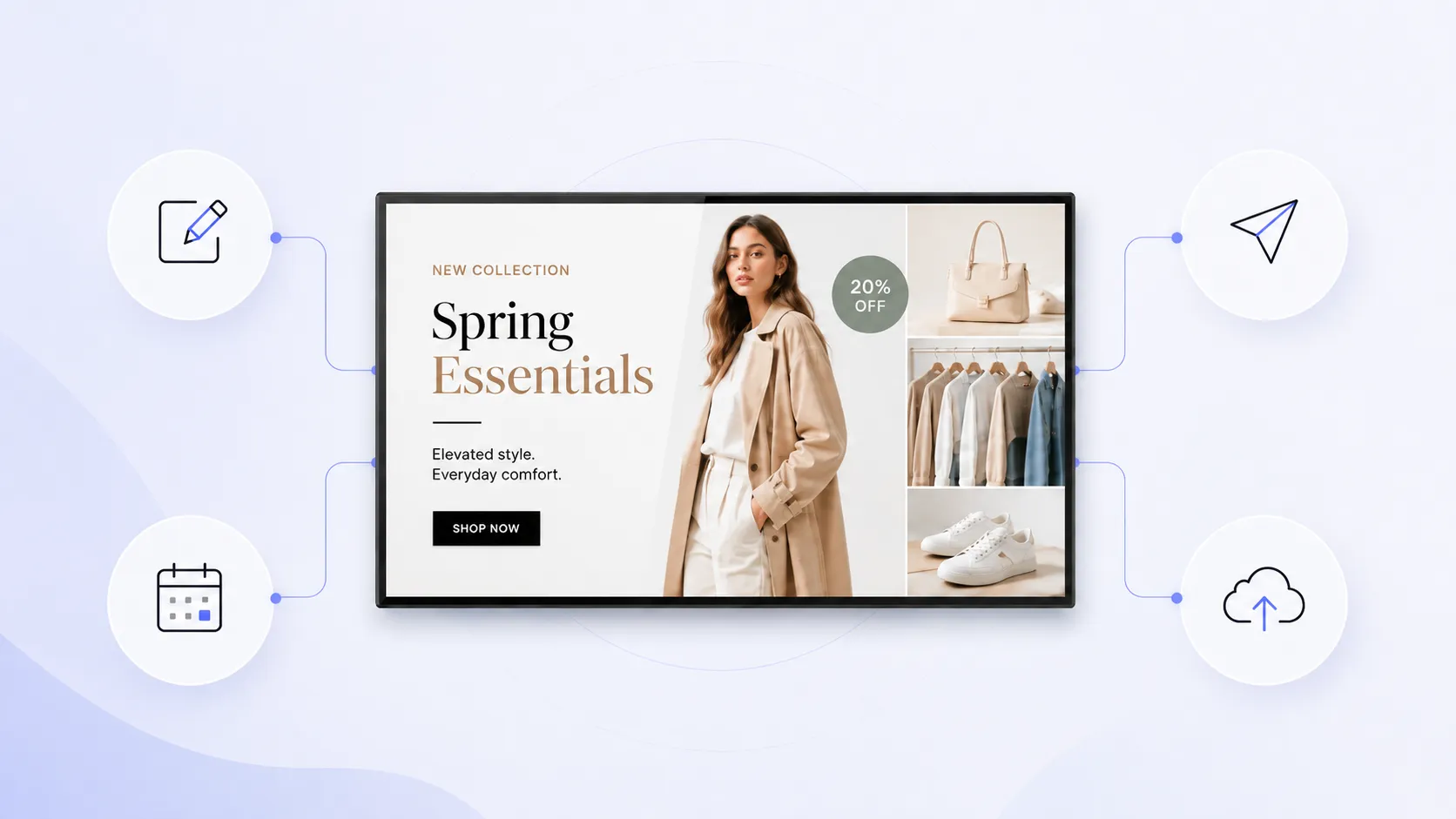Amazon Signage Stick connected to a display and managed with Pickcel digital signage CMS
