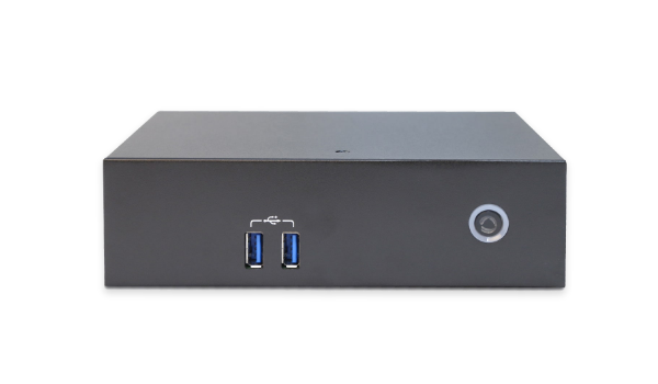 Black AOPEN media player showing the HDMI inputs. Suitable for powering industrial screens
