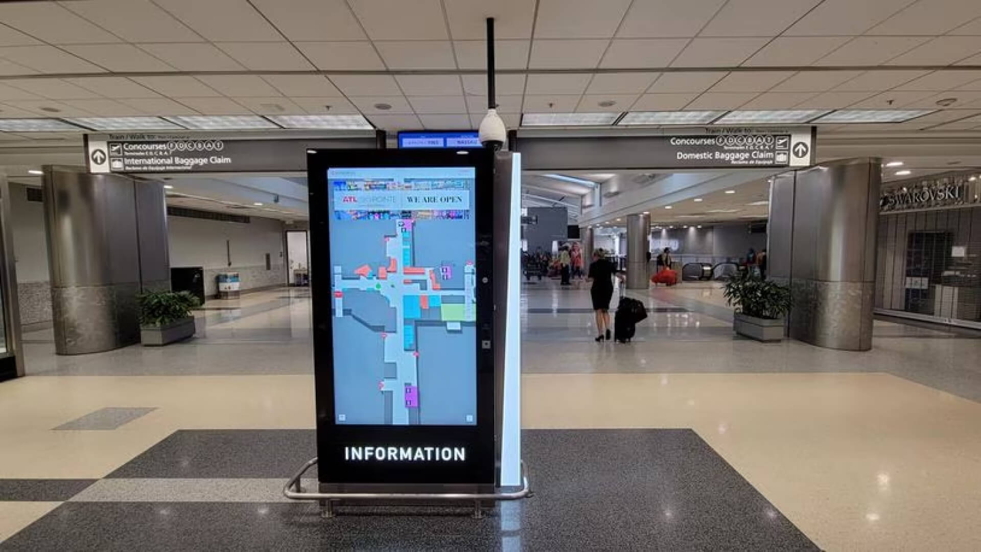 Digital wayfinding at Hartsfield-Jackson Atlanta International Airport.