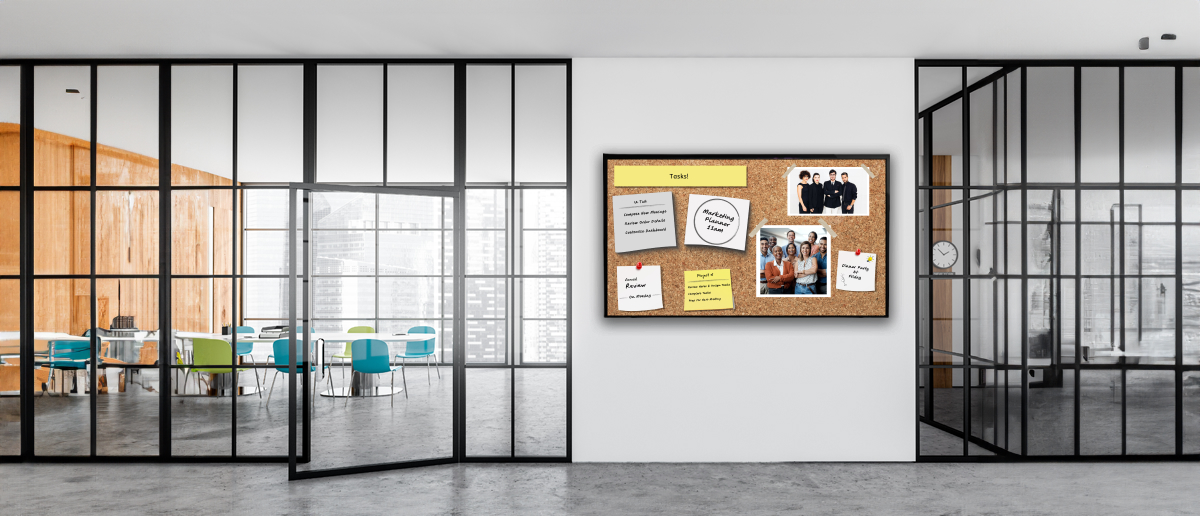 Bulletin board in office