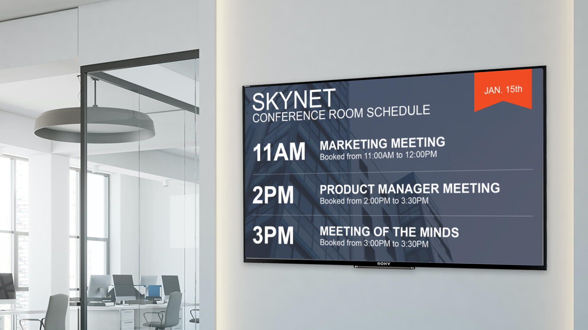 Digital news and upcoming events board