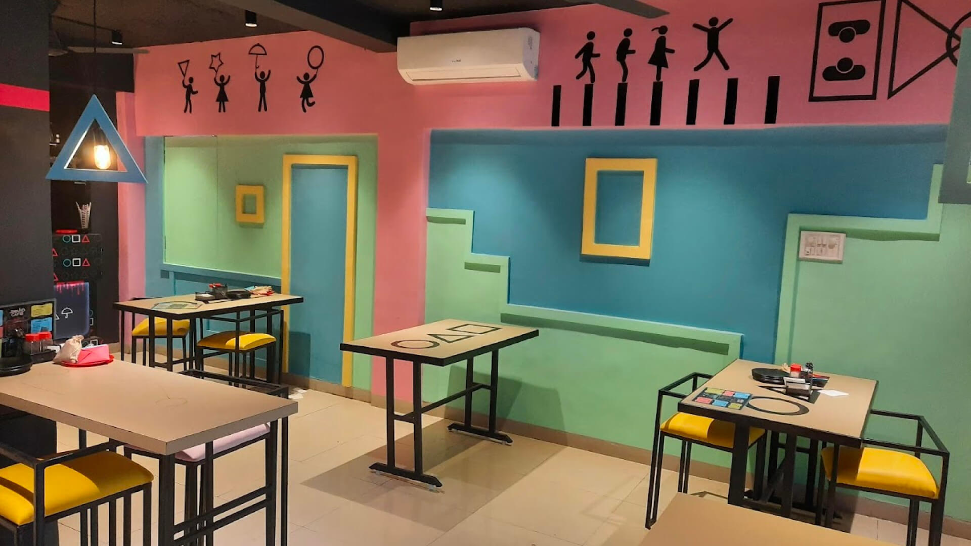   Illustration of a cafe with simple yet elegant and thoughtful design.