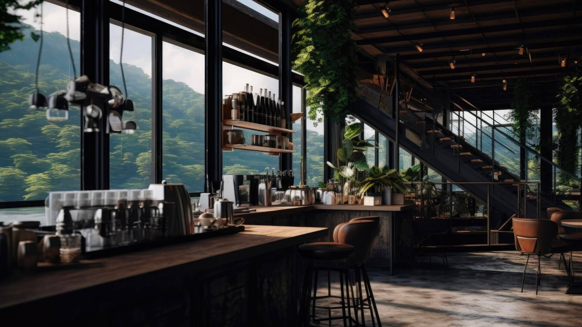  Illustration of how nature-inspired cafes look