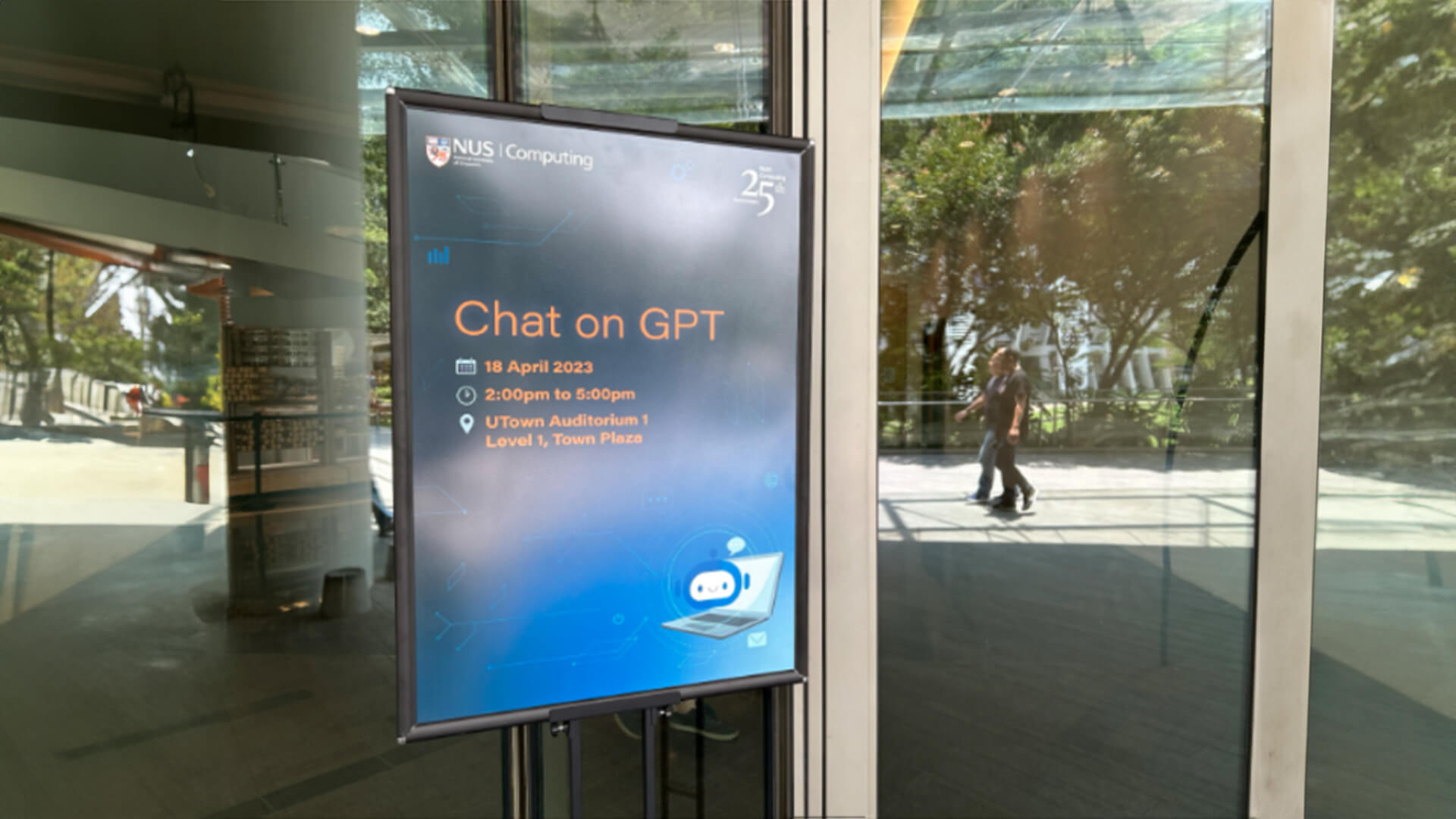 A digital campus signage display at NUS, Singapore