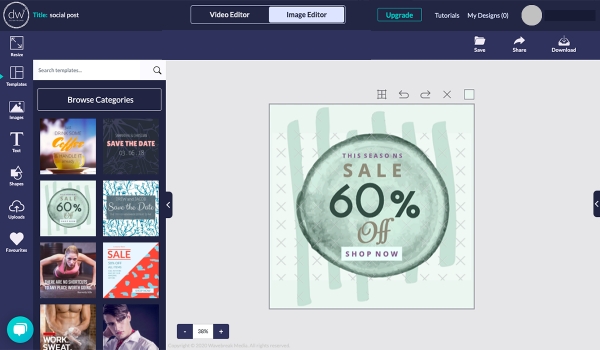 Screenshot Design Wizard which has a simple user interface which makes it a good alternative for Canva users