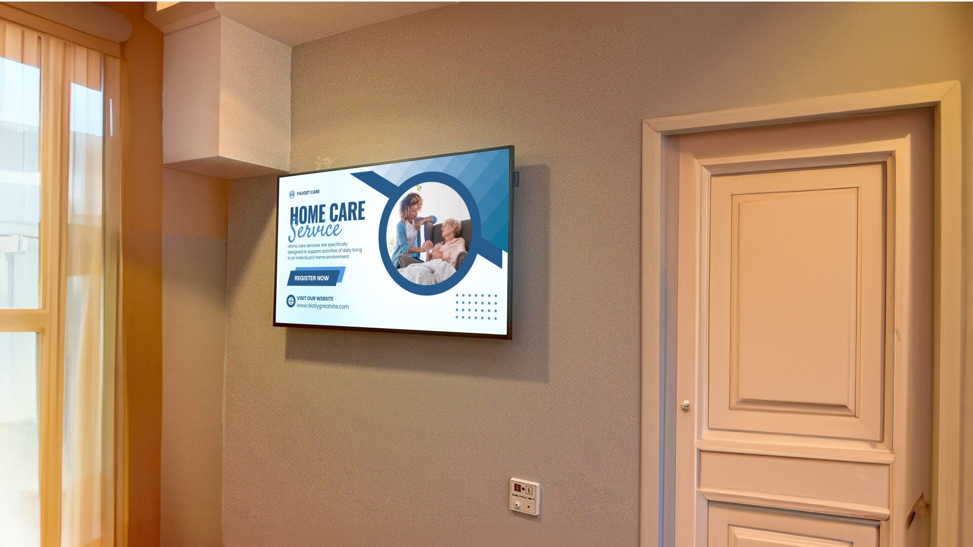 Utilizing care home digital signage to communicate important information.