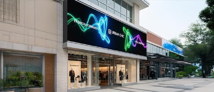 Creative Fascia Digital Signage Ideas for USA Shopping Plazas