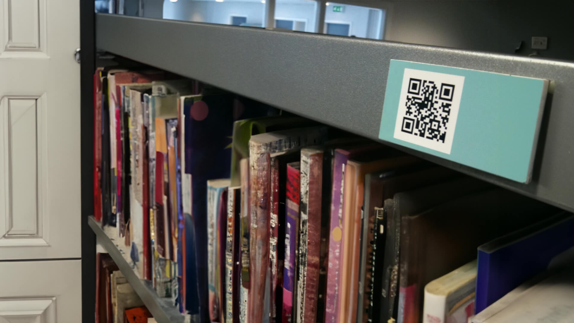  A bookstore using QR Code stickers for showing book section information.