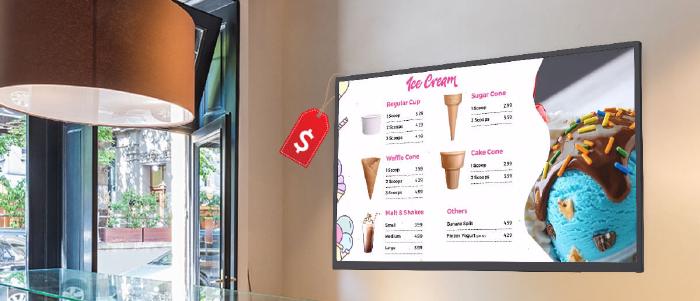 What is the cost of digital menu boards in 2025-26?
