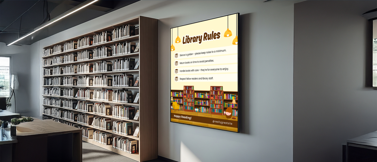 modern library digital signage