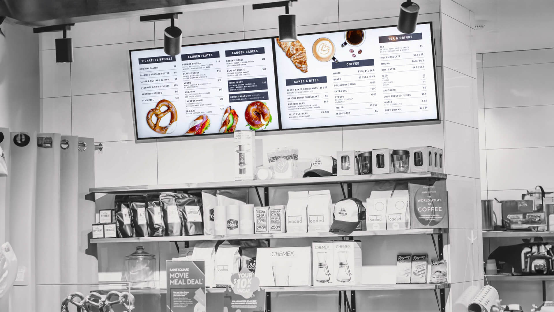 A digital menu board by bitsy displays