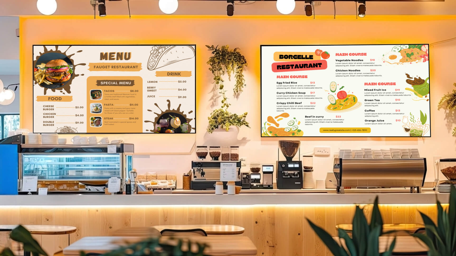 RInteractive digital menu board solutions offered by Pickcel