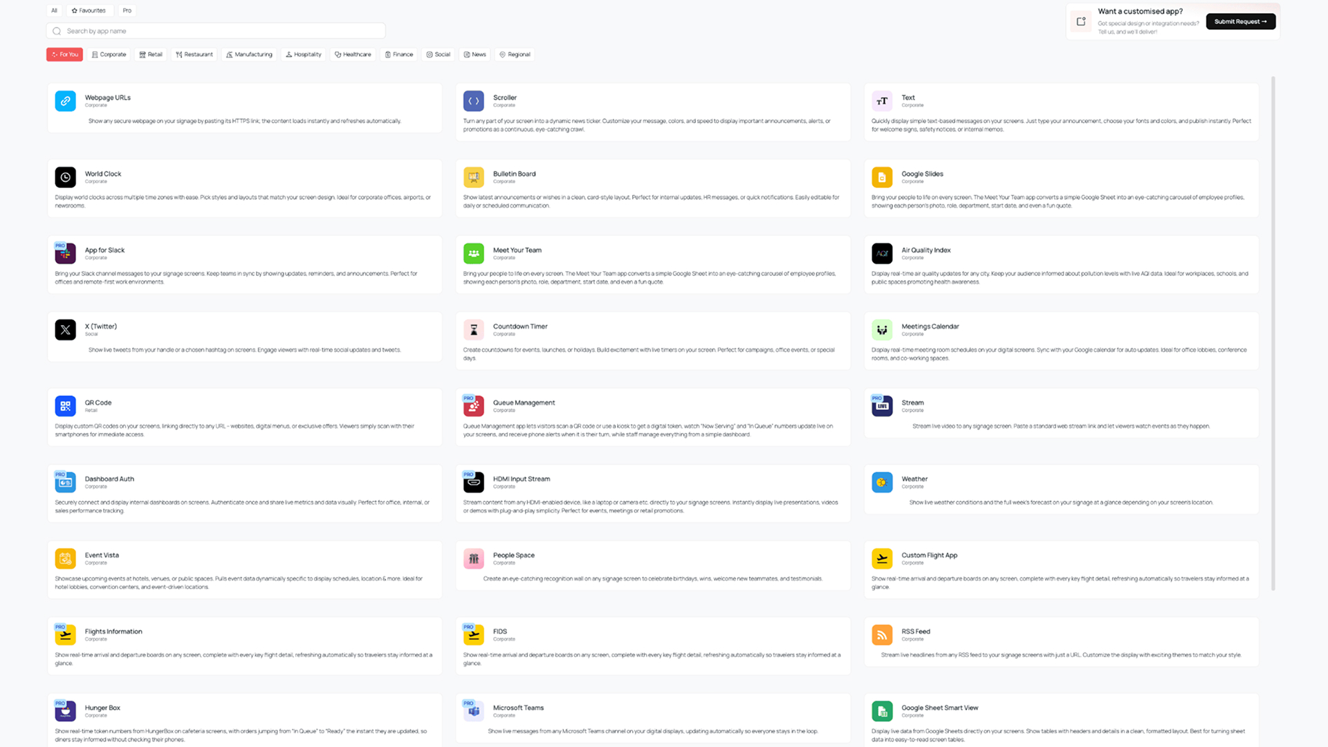 pickcel app dashboard