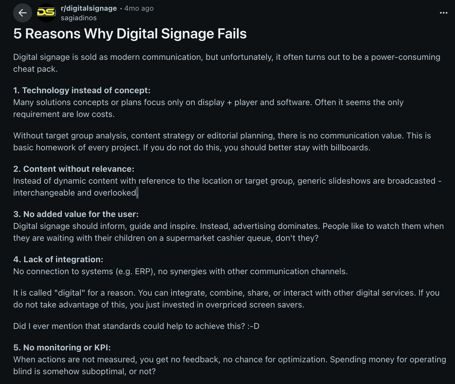 retail digital signage fails