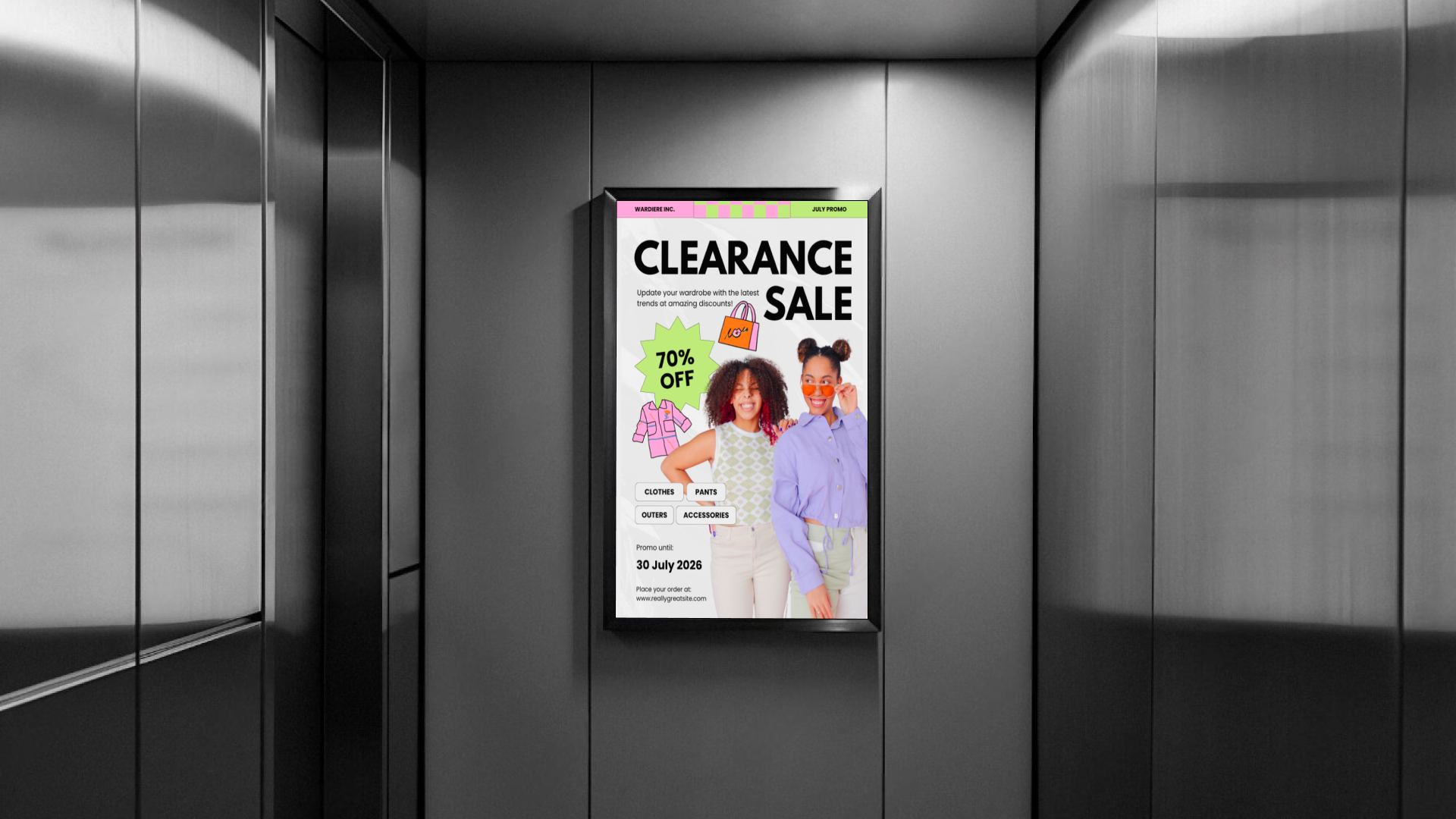 digital signage inside a elevator