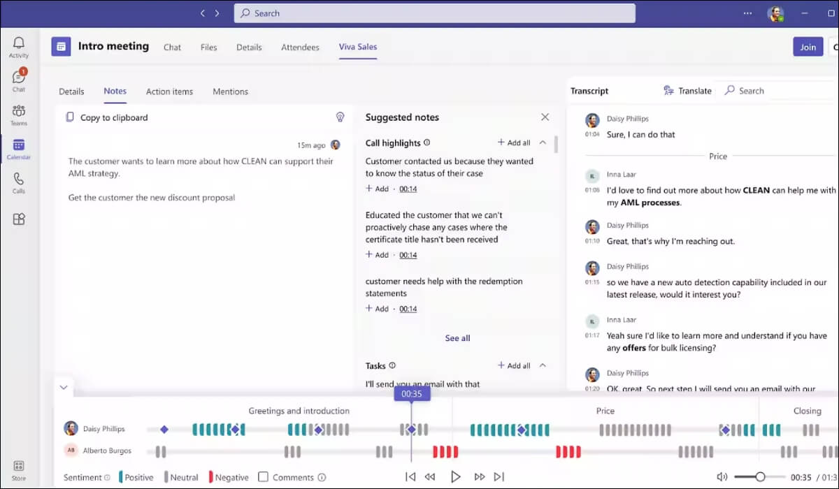 Snippet of Microsoft Viva's landing page structure