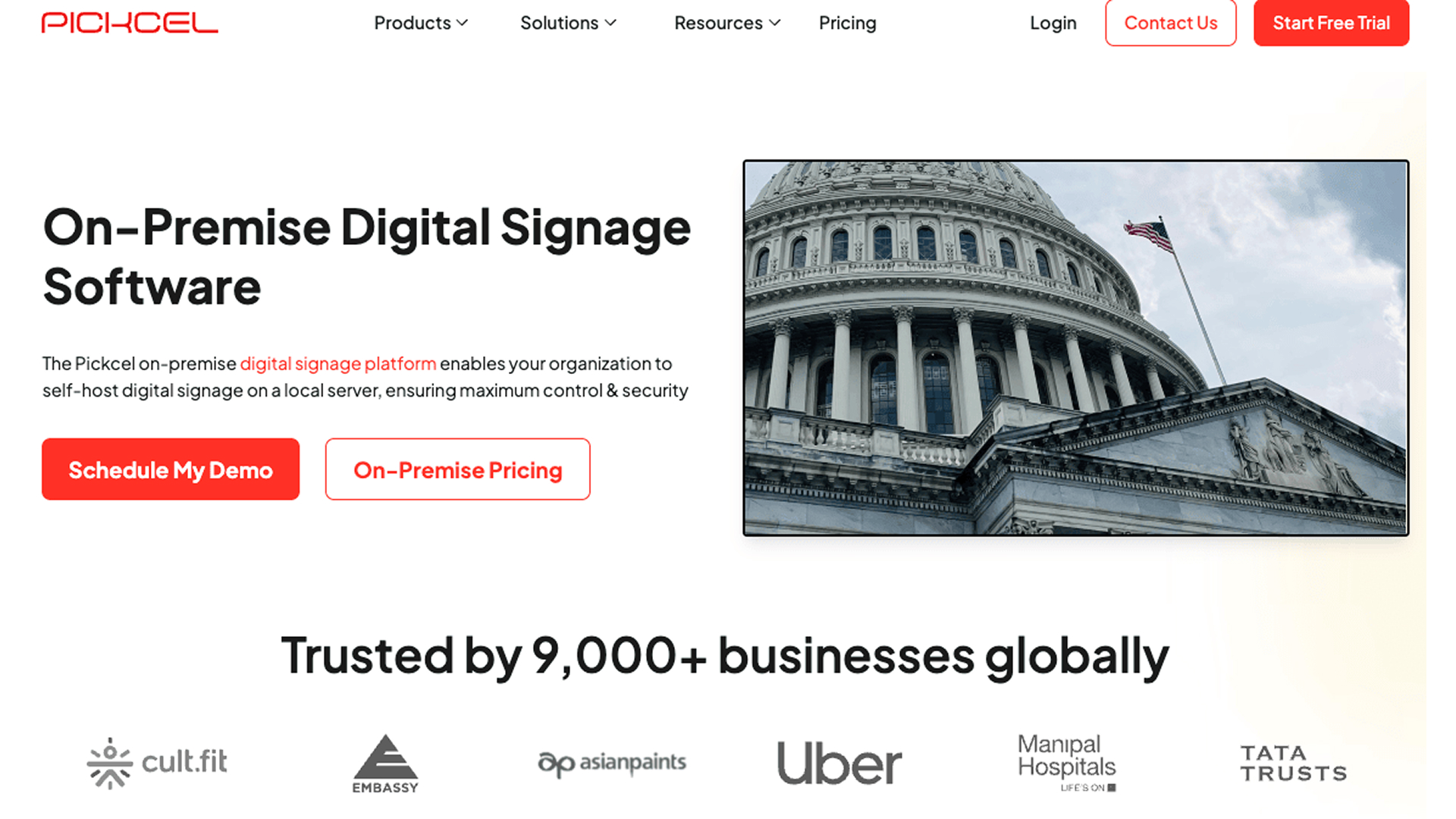  pickcel on premsie webpage