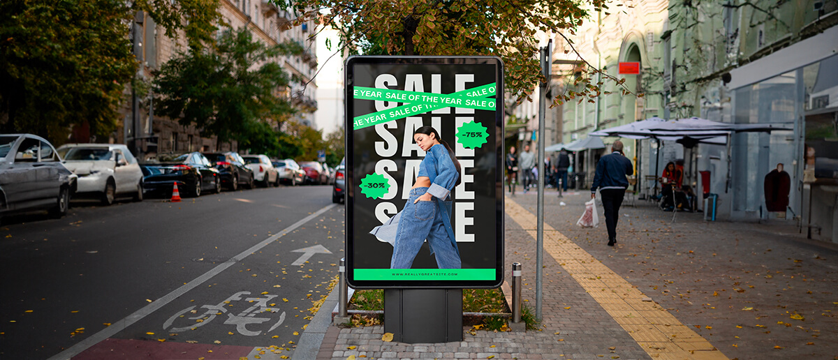 Example of an outdoor event signage on the streets