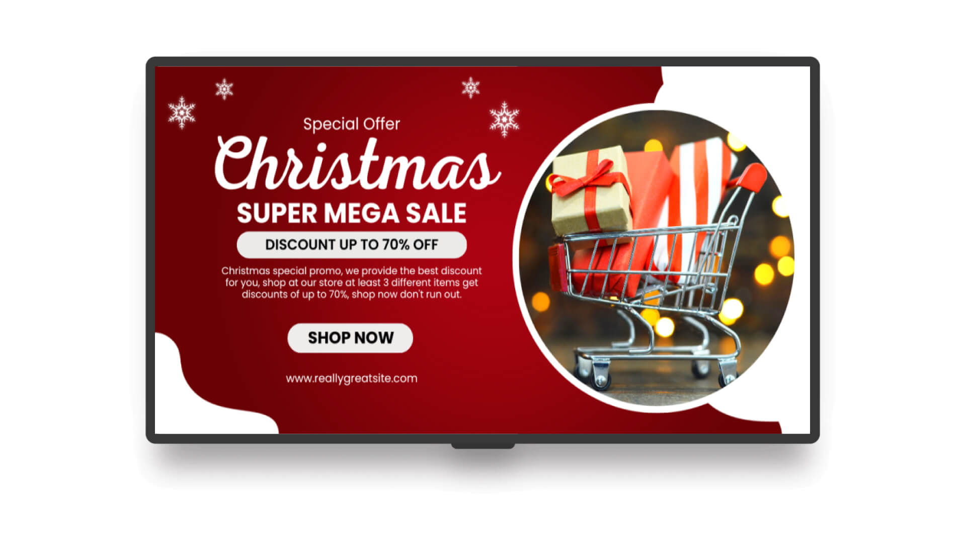 Christmas holiday templates for live event streaming on digital signage.