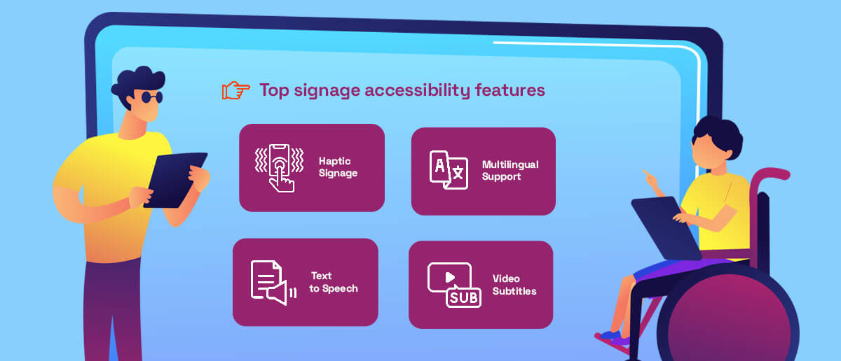 Image showing features that make accessibility features for digital signage
