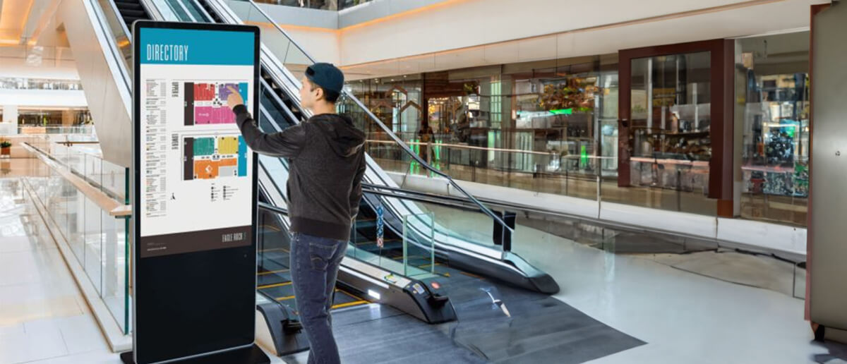 Implementation of digital signage for retail wayfinding.