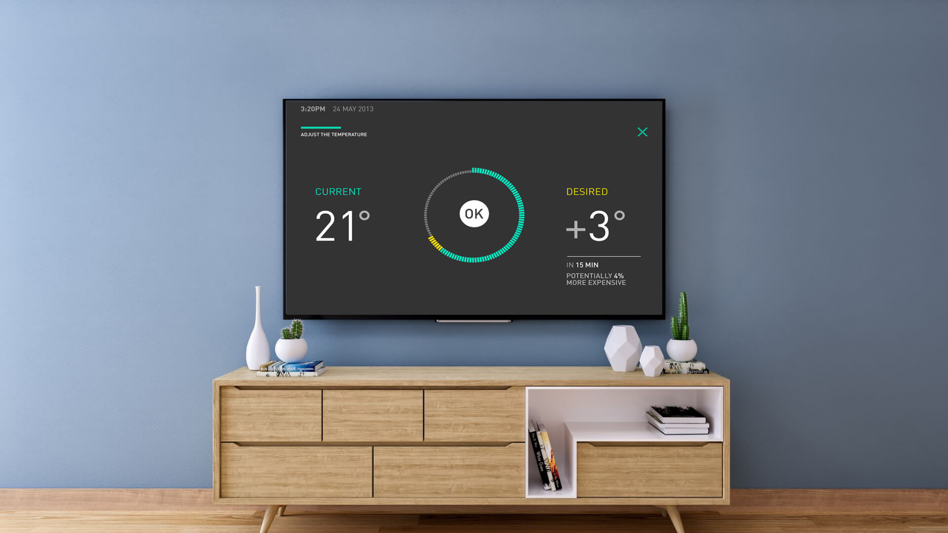  A home digital signage screen showing energy consumption