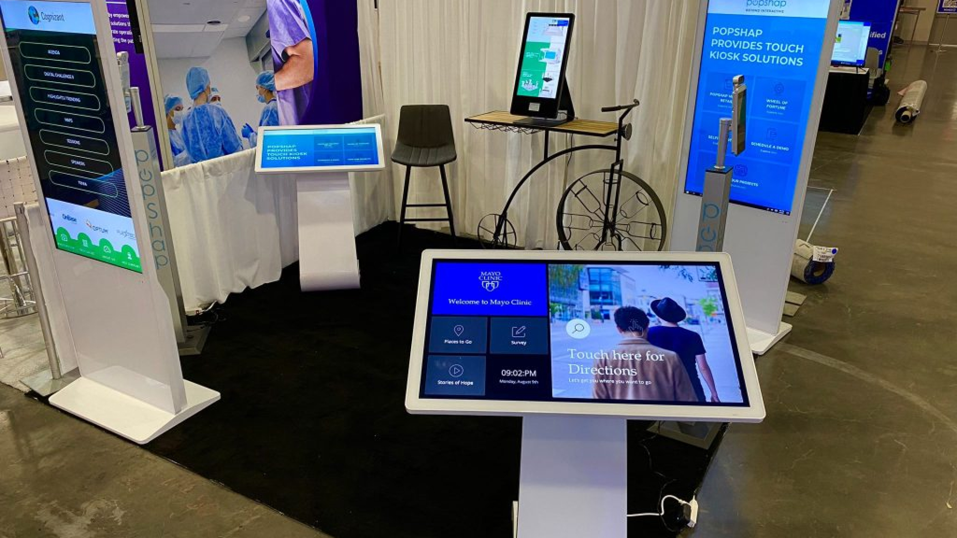 Digital display stall in a tradeshow.