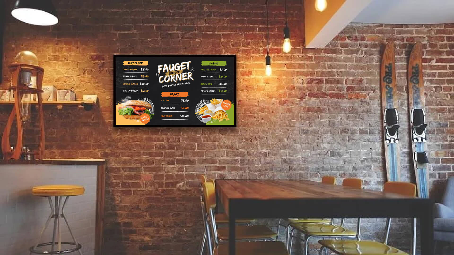 A restaurant theme based digital menu idea
