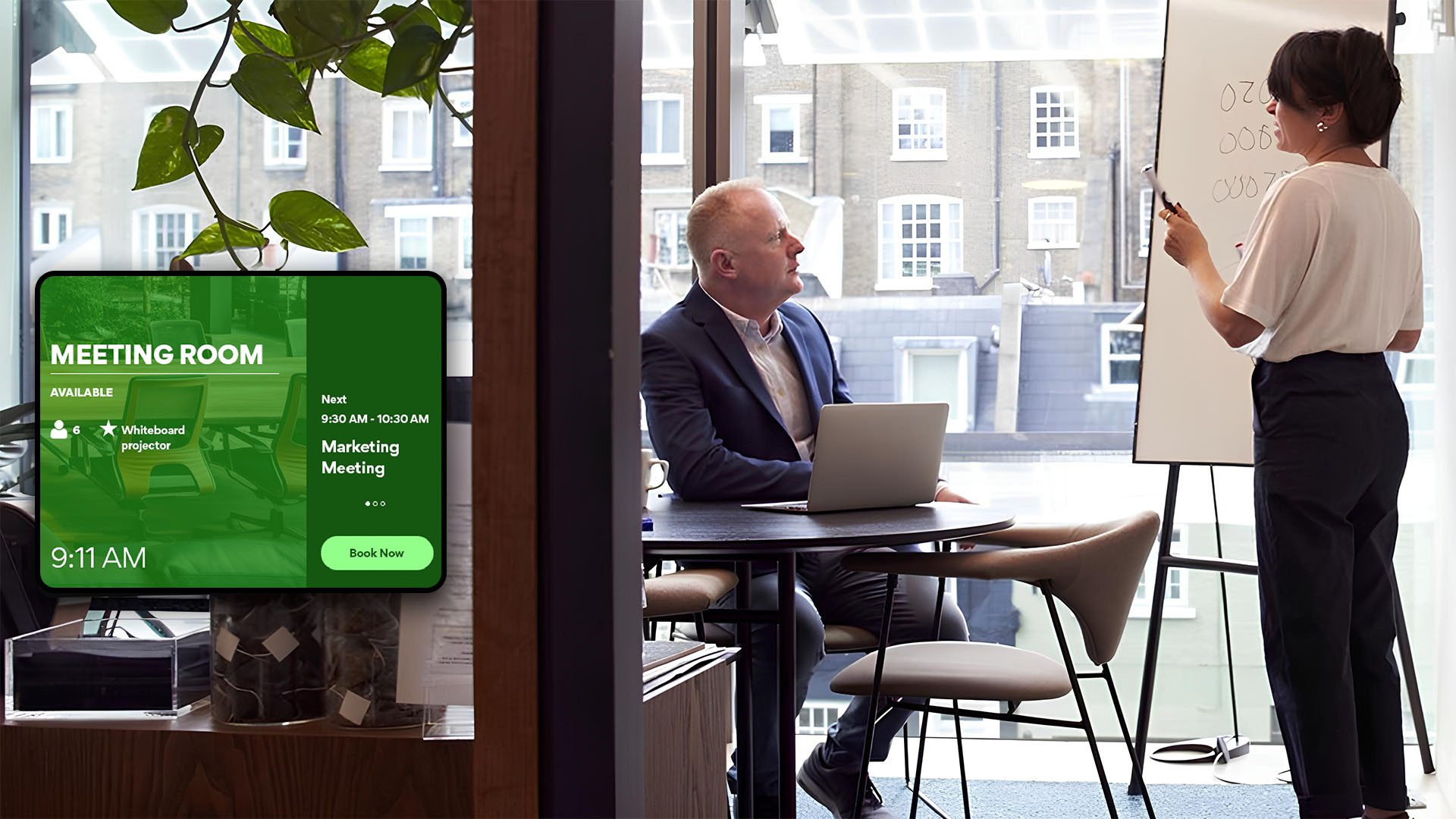   Meeting room booking using digital signage.