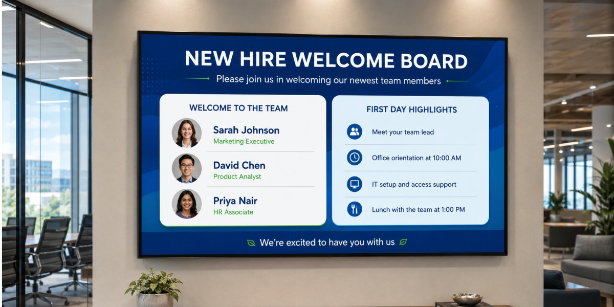 Hr Signage Examples Digital Signage for HR: HR Communication Guide | Pickcel