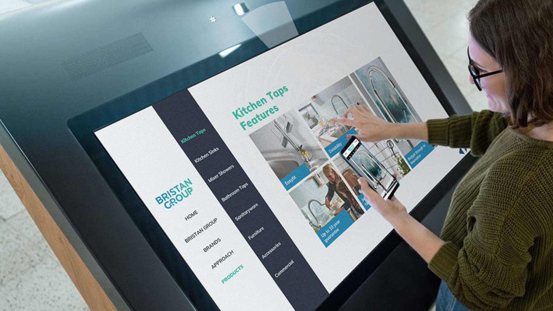  Interactive digital signage increasing customer engagement and retention.