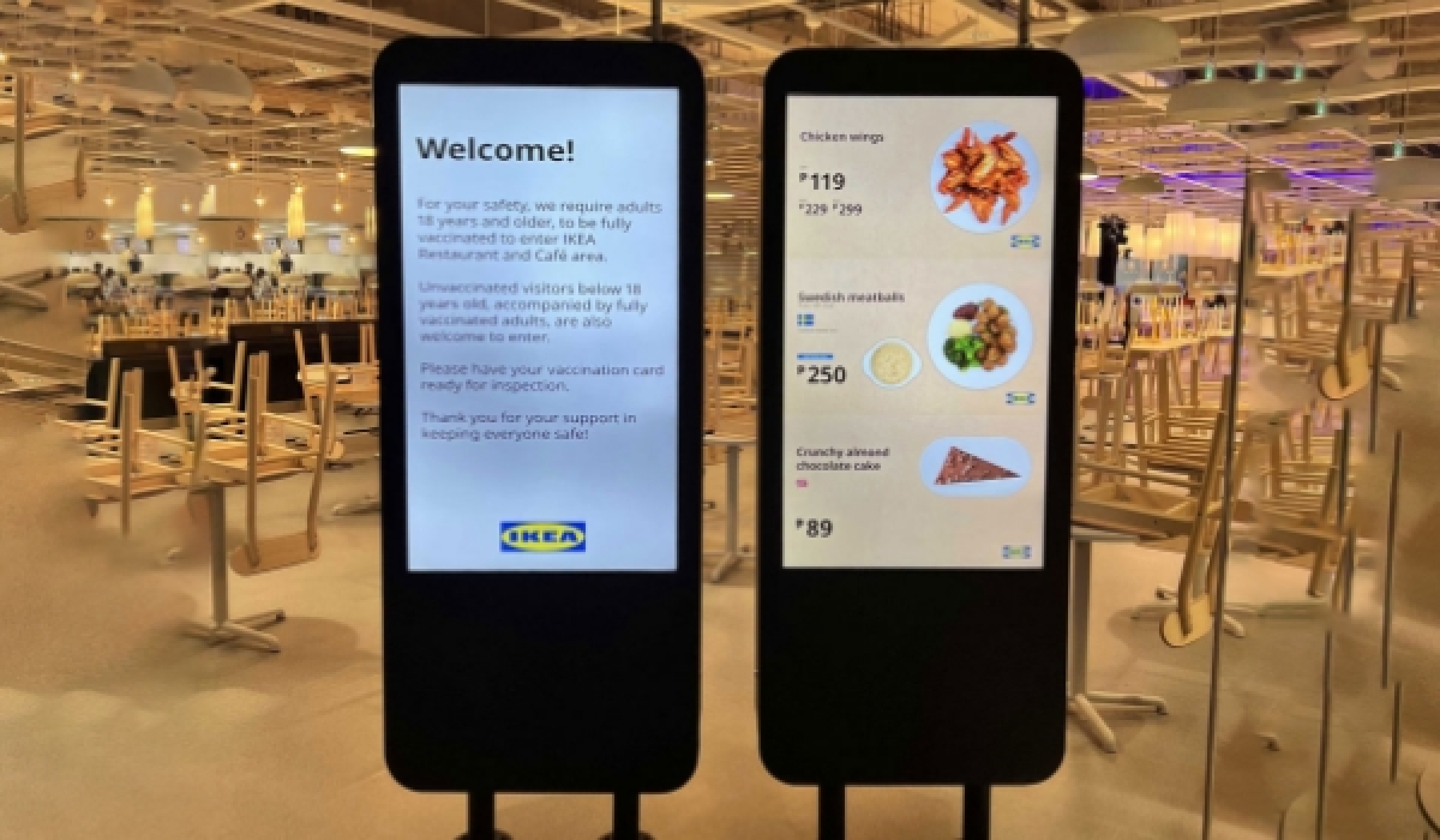 IKEA's digital signage placed at high-traffic areas