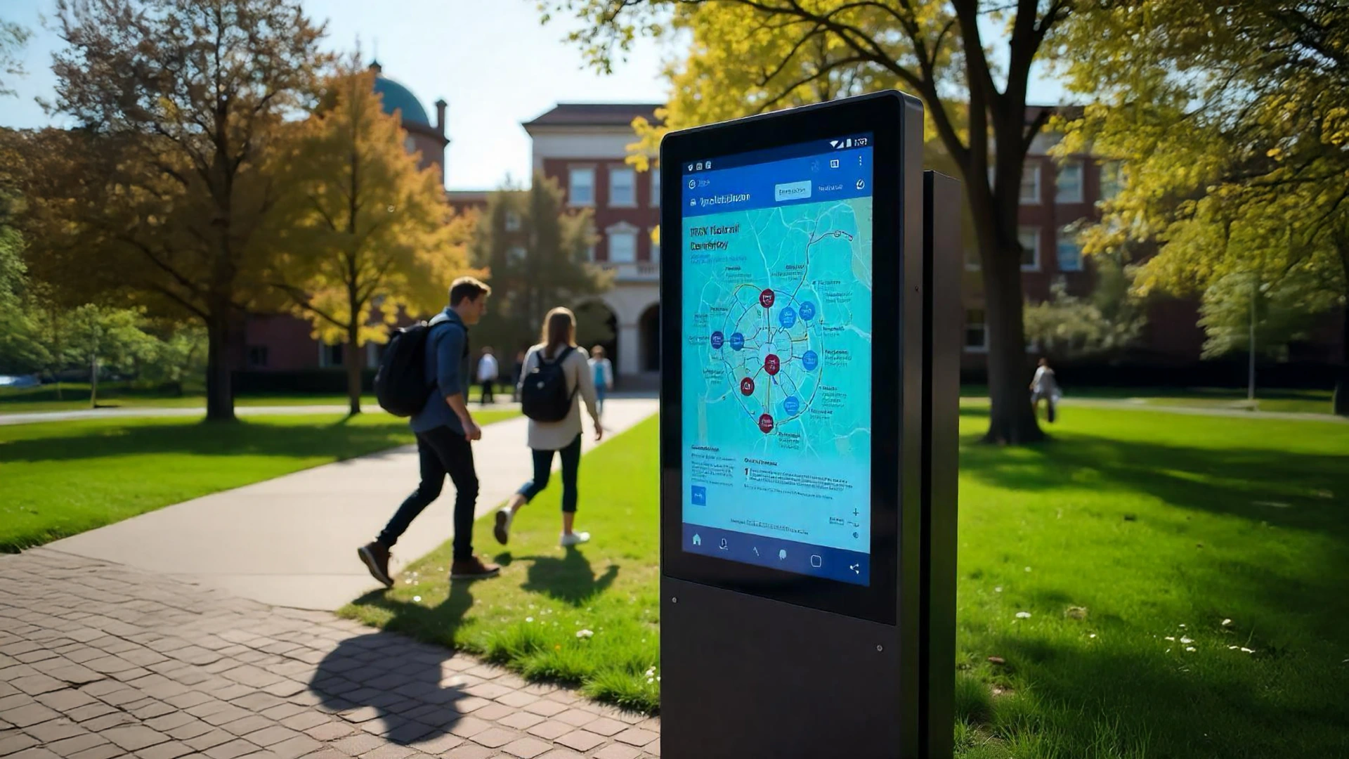 digital signage for educational institution wayfinding
