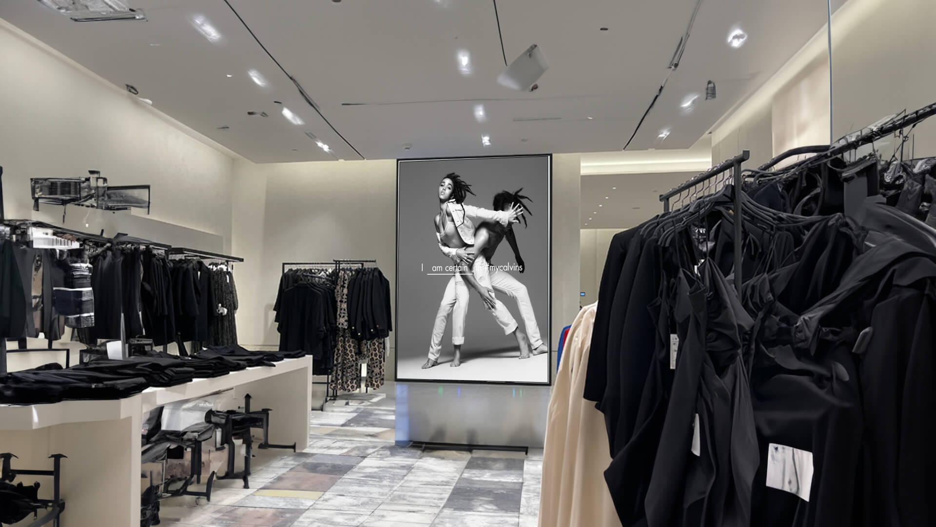 Representative image of a Calvin-Klein store showing the #MyCalvins campaign