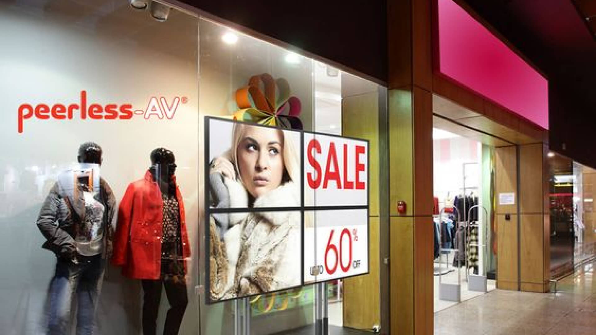  Sales & promotions are displayed in store front signage.