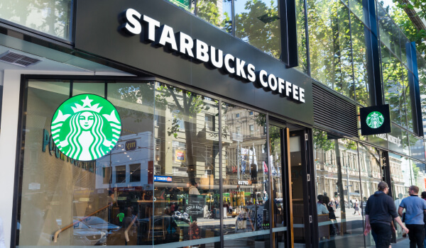 The branding of a Starbucks store shows how successful visual merchandising requires consistency in use of color