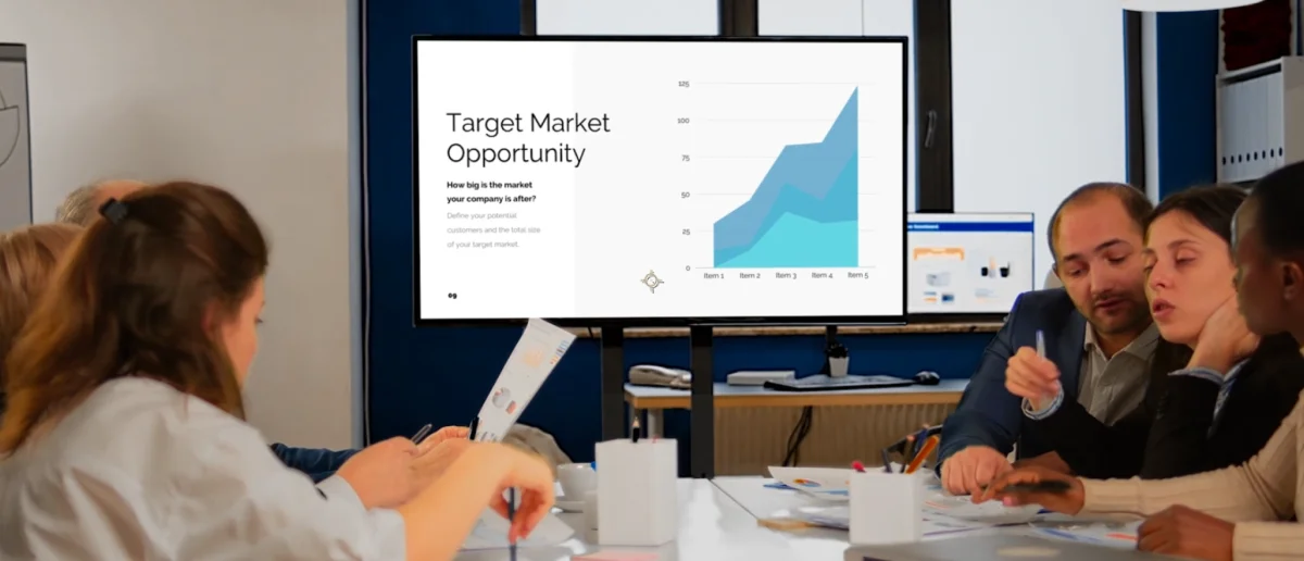 What are the target market opportunity showing in office digital signage