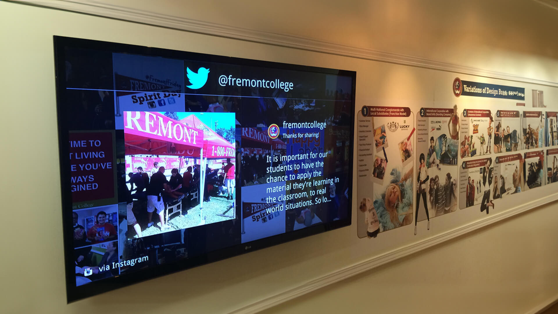  Digital signage displaying social media feed