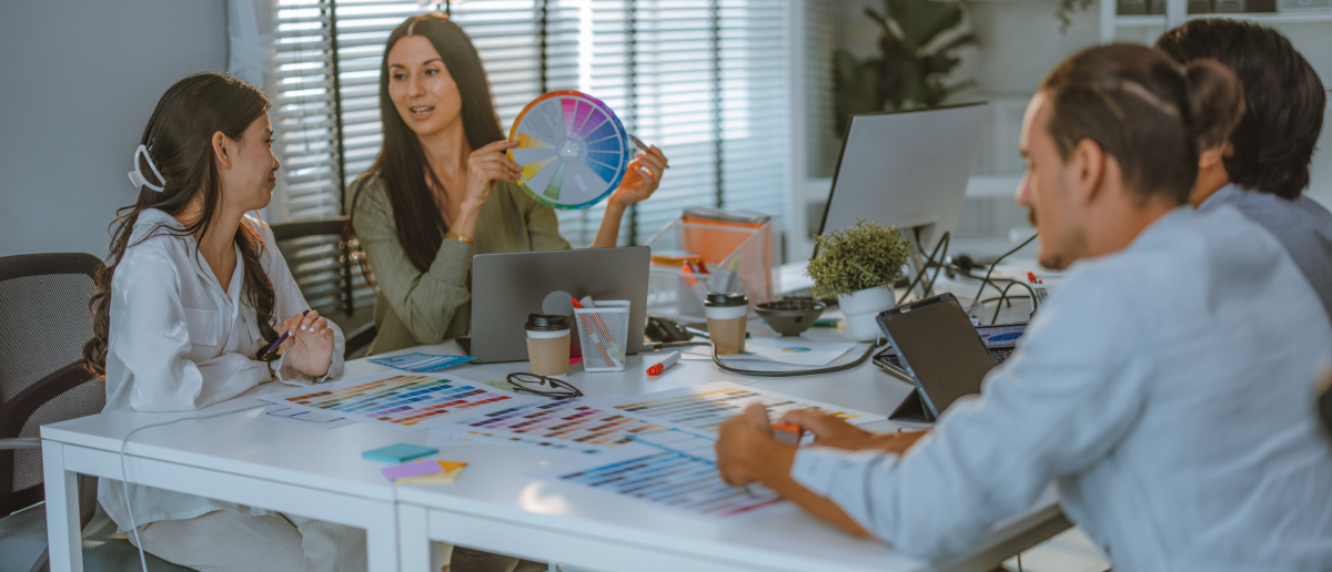 Image representation of use of visual communication in work meetings
