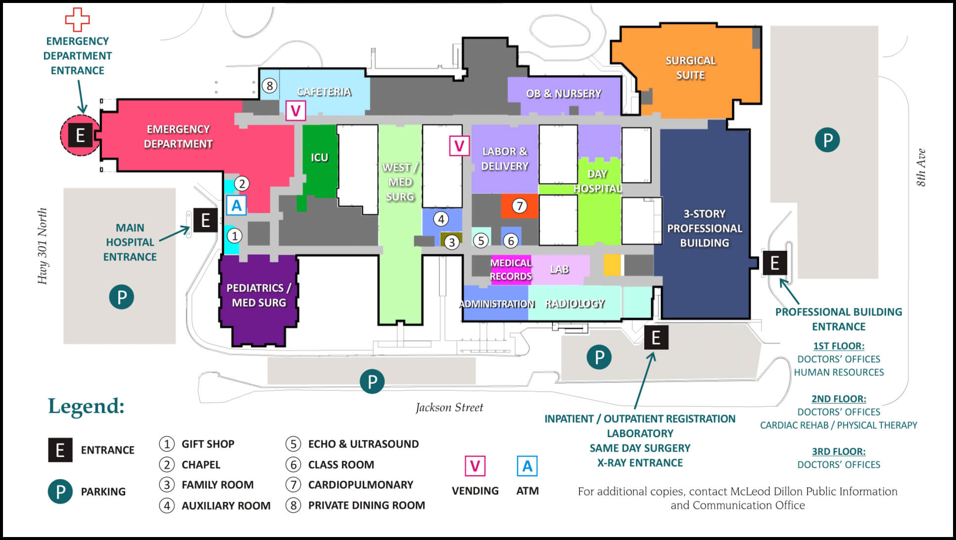  A colour coded and marked building wayfinding map structure