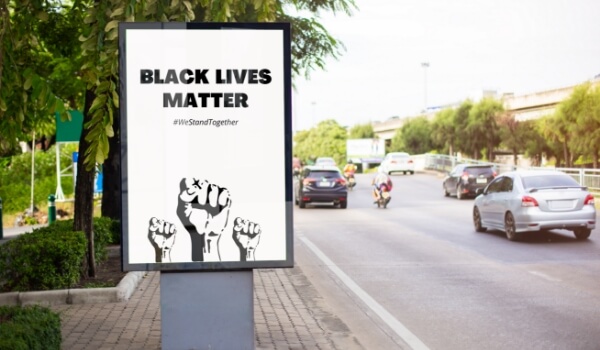 A digital awareness poster on the black lives matter movement