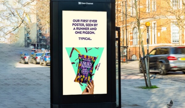 Emily Crisp's hilarious ad on footpath DOOH